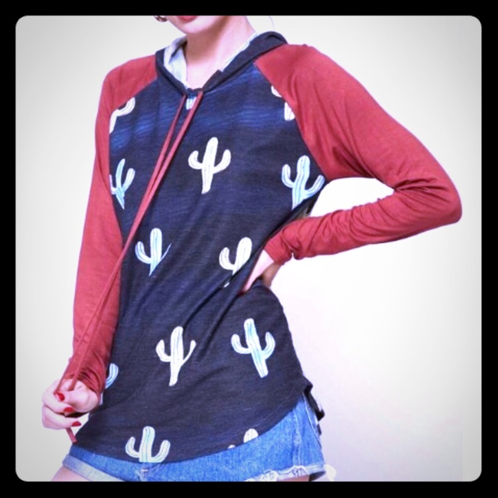 Promesa Boutique Cactus Raglan Long Sleeved Hoodie